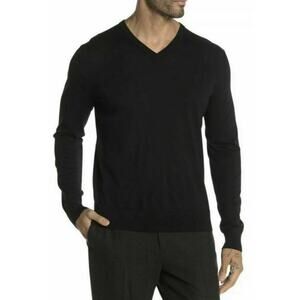 THEORY Black Riland Harman V-Neck Merino Wool Blend Sweater Black Men's XL